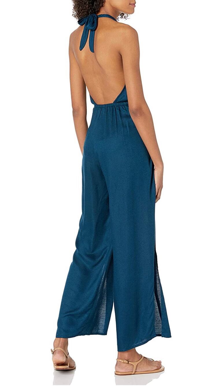 BCBGMAXAZRIA WOMEN'S JUMPSUIT/ COVER UP IN INK BLUE- SUPER SEXY & FLOWY